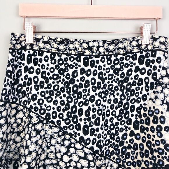 DEREK LAM 10 CROSBY | Animal Print Ruffle Skirt NEW Women’s Size 8 - Picture 4 of 13